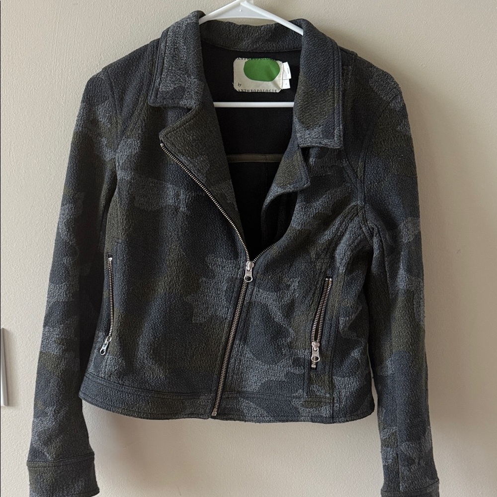 Anthropologie Camouflage Jacket - Black and Gray